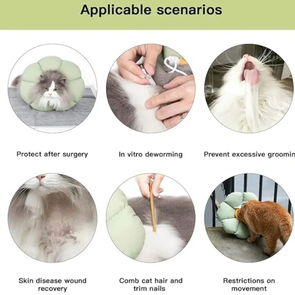 HIDREAM Cat Medium Cone Collar,Cute Cat Recover Elizabethan Collar